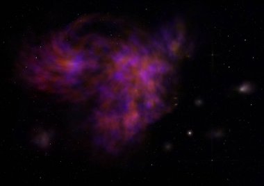 Evrendeki sonsuz uzay alanının küçük bir parçası. Bu görüntünün elementleri NASA tarafından döşenmiştir. 3B görüntüleme