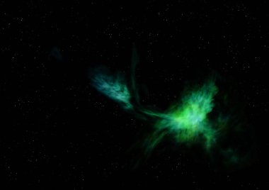 Evrendeki sonsuz uzay alanının küçük bir parçası. Bu görüntünün elementleri NASA tarafından döşenmiştir. 3B görüntüleme