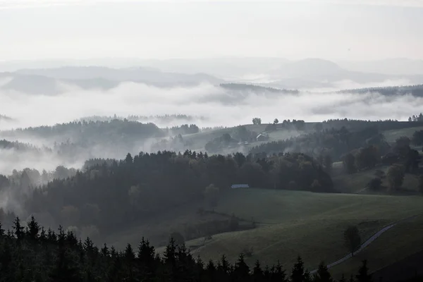 Autunno in montagna e foreste tedesche - La Svizzera sassone è una — Foto Stock