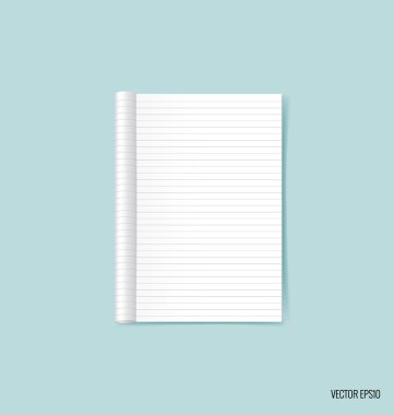 Katalog, dergi boş, sahte mavi arka plan üzerinde kitap. Vektör