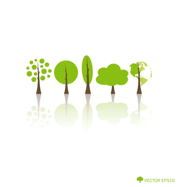 Ecology concept with Abstract trees. Vector illustration. — Stock Vector