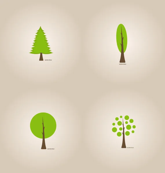 Ecologie concept met abstracte bomen. Vectorillustratie. — Stockvector