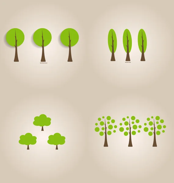 Ekologia koncepcja z abstrakcyjnych drzew. Ilustracja wektorowa. — Wektor stockowy