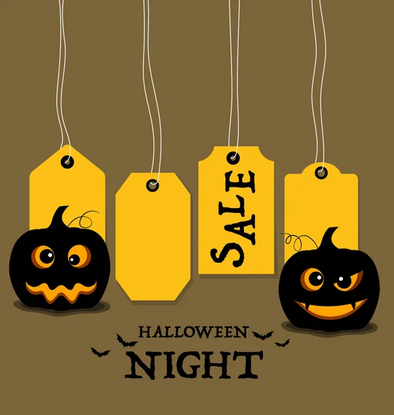Happy Halloween. Sale Coupon, voucher and tag. Vector illustrati — Stock Vector