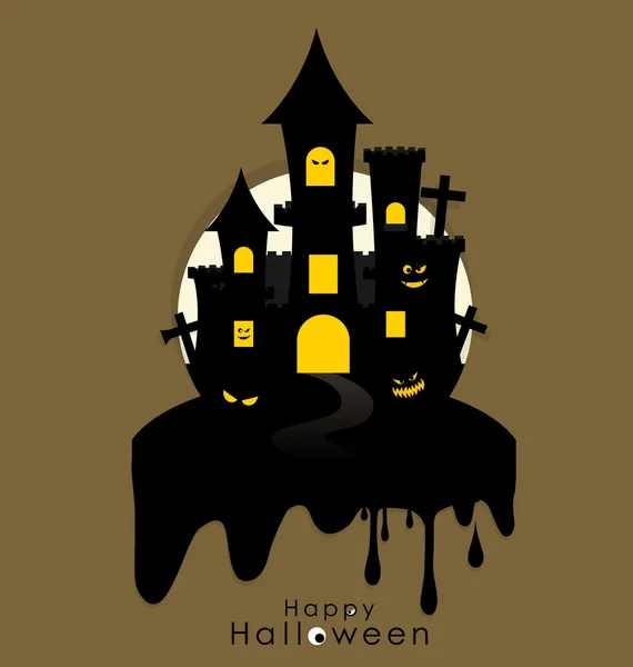 Gelukkig halloween ontwerp achtergrond. vectorillustratie. — Stockvector