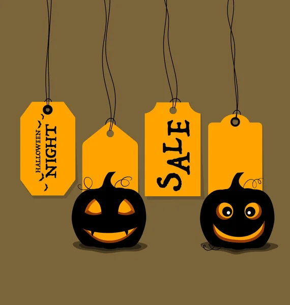 Feliz Halloween. Venta Cupón, cupón y etiqueta. Vector illustrati — Vector de stock