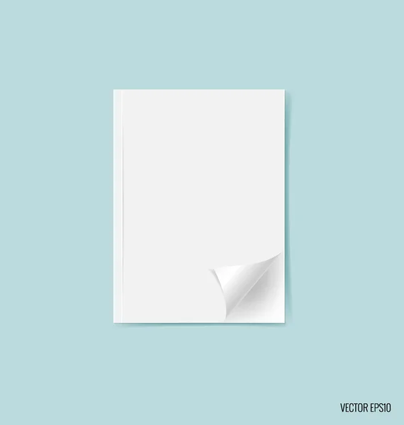 Catálogo en blanco, revistas, maqueta de libros sobre fondo azul. Vector — Vector de stock