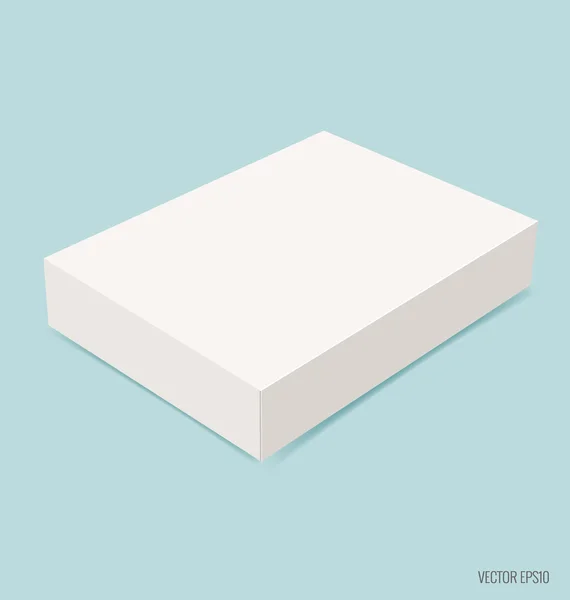 Blank white box mock up on blue background. Vector illustration. — Stock Vector