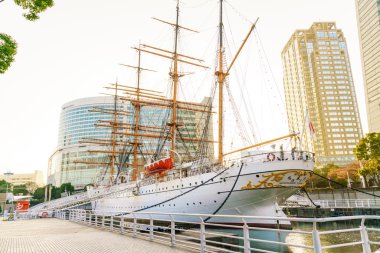 Yokohama, Japonya - Kasım 24: Nippon Maru Yokohama, Japonya üzerinde