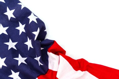 Beyaz arkaplanda Amerikan bayrağı .