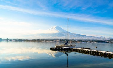 Fuji Dağı ve Gölü kawaguchi, Japonya