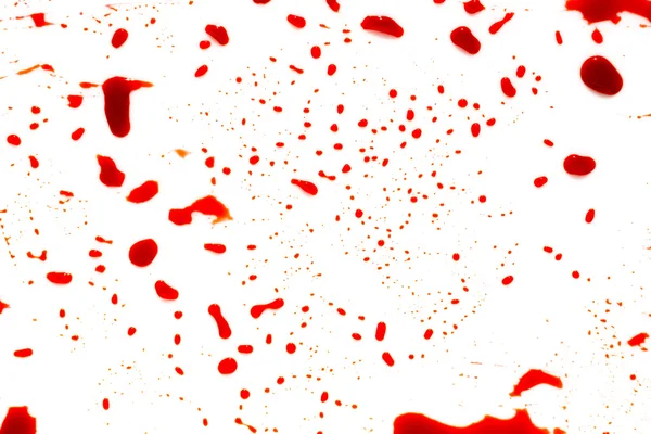 Concetto di Halloween: schizzi di sangue su sfondo bianco  . — Foto Stock