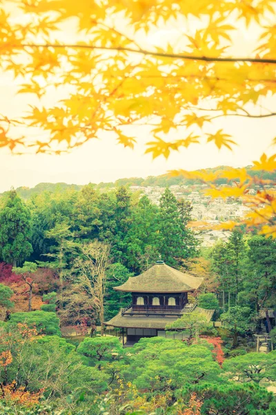 Ginkakuji Temple - Kyoto, Japón (Imagen filtrada procesada vint — Foto de Stock