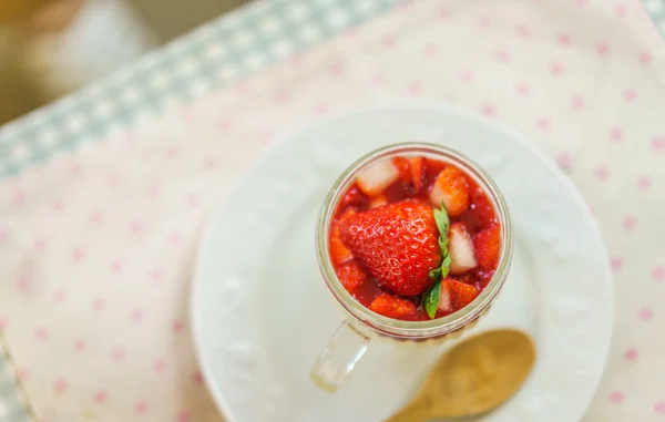 Picture of Pudding with strawberry — Stock Photo, Image