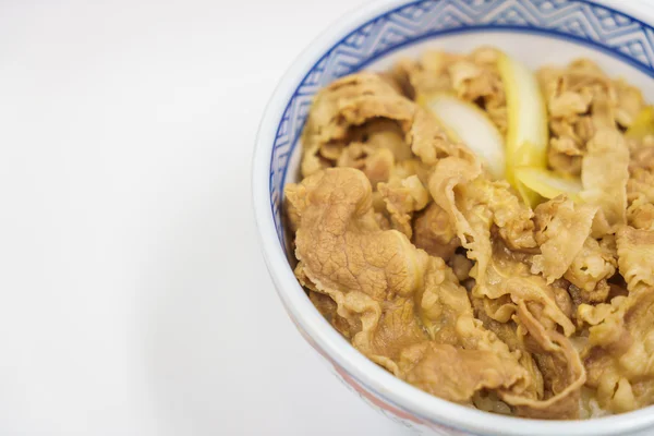 Plato tradicional japonés Carne de res teriyaki con arroz — Foto de Stock