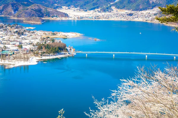 Vista aérea del lago Kawaguchiko — Foto de Stock