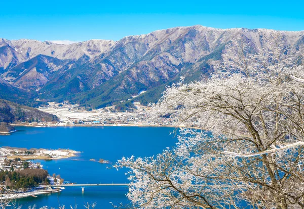 Vista aérea del lago Kawaguchiko — Foto de Stock
