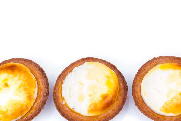 Cheese tart on white background . Stock Image