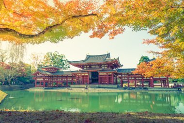 Byodo içinde tapınak Kyoto, Japonya (filtre uygulanmış görüntü işlenen vintage 