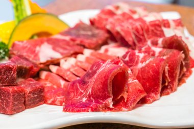 Pişmemiş çiğ et. .