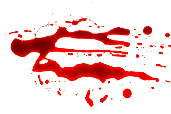 Concepto de Halloween: Salpicadura de sangre sobre fondo blanco  . — Foto de Stock