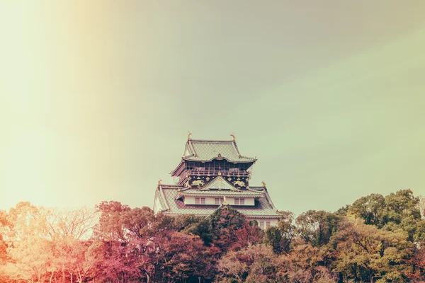 일본 오사카 오사카 성 (필터링 된 이미지 처리 빈티지 e — 스톡 사진