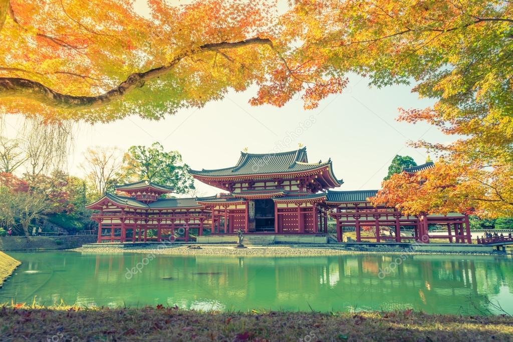 Byodo-in Temple Kyoto, Japan ( Filtered image processed vintage 