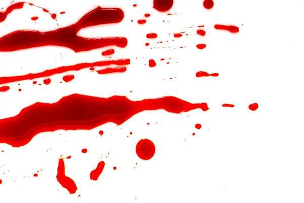 Halloween concept: blood splatter op witte achtergrond . — Stockfoto