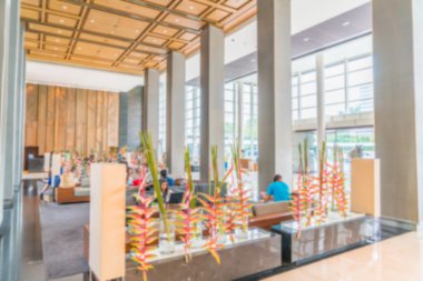 İç otel lobi arka plan bulanıklık .