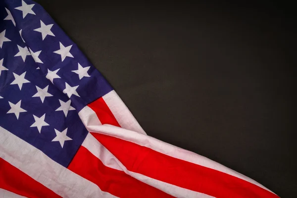American flag on black background . — Stock Photo, Image