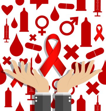 Dünya AIDS günü. 1 Aralık Dünya AIDS günü poster. Vektör illus
