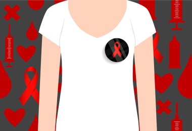 Dünya AIDS günü. 1 Aralık Dünya AIDS günü poster. Vektör illus