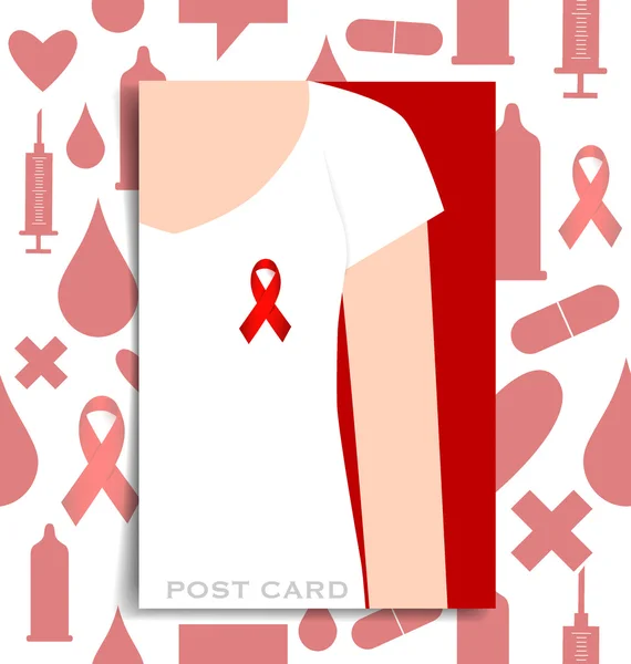 世界エイズ ・ デー。第 1 回 12 月世界エイズデー ポスター。ベクトル illus — ストックベクタ