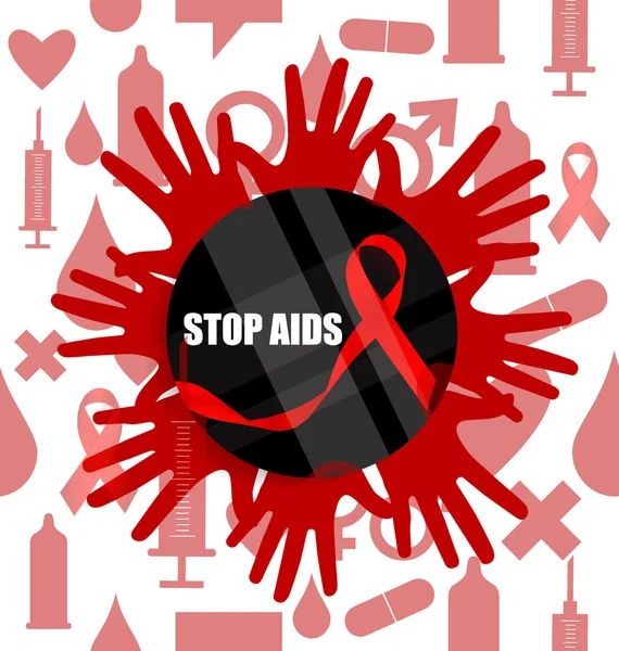 Az Aids világnapja. 1. decemberében az Aids világnapja poszter. Vektor Ilus — Stock Vector