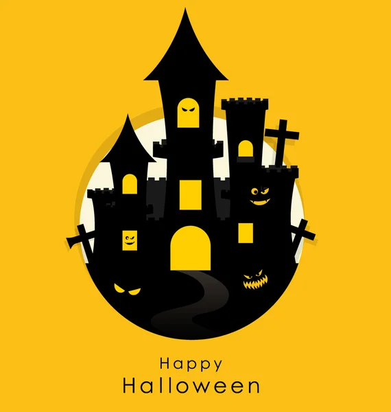 Gelukkig halloween ontwerp achtergrond. vectorillustratie. — Stockvector