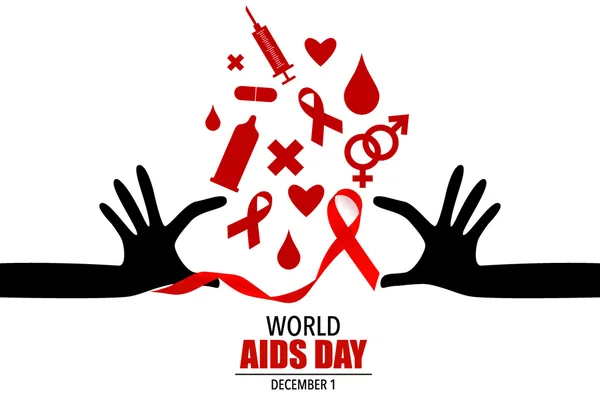 Ziua Mondială SIDA. 1 Decembrie Ziua Mondială a SIDA poster. Vector illus — Vector de stoc