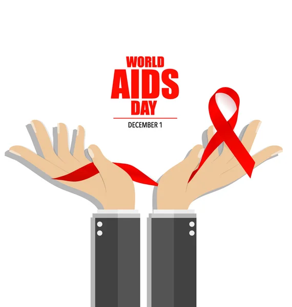 Journée mondiale du sida. 1er décembre Affiche de la Journée mondiale du sida. Vecteur illus — Image vectorielle