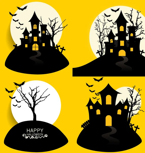 Feliz fundo de design de Halloween. Ilustração vetorial . — Vetor de Stock