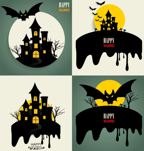 Feliz fundo de design de Halloween. Ilustração vetorial . —  Vetores de Stock