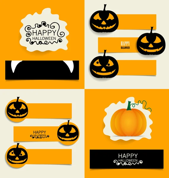 Joyeux fond de conception Halloween, papier de note mignon avec Hallowee — Image vectorielle