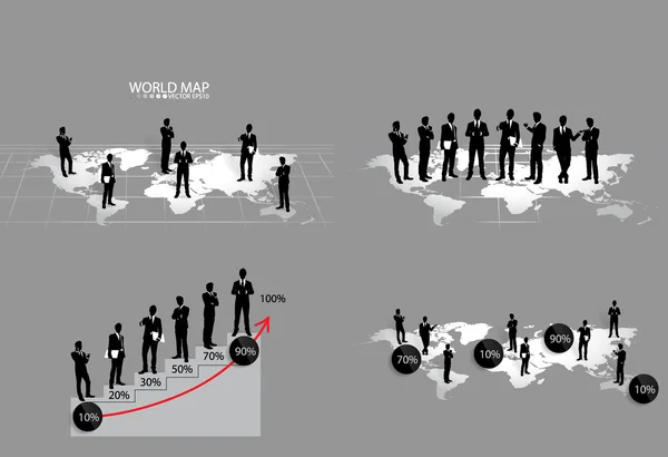 Conceito de negócio com homem de negócios. Ilustração vetorial . — Vetor de Stock