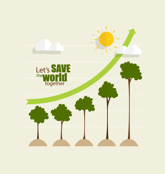 绿色经济概念： 增长可持续的环境图 — 图库矢量图片