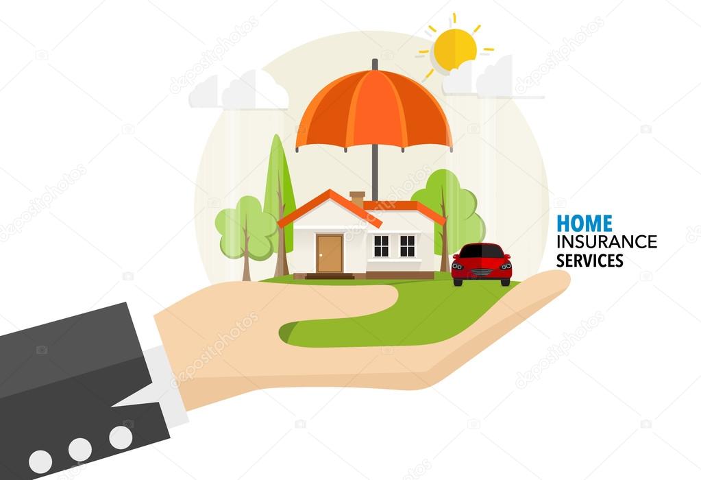Home insurance business service. Vector illustration concept of 