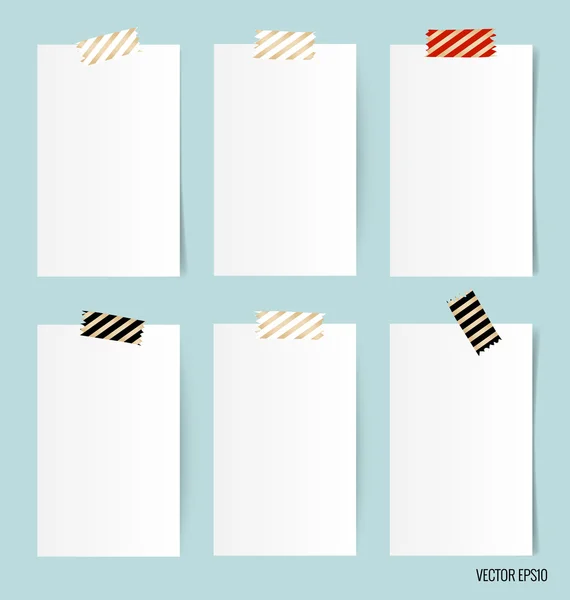 Papiers blancs vierges, prêts pour votre message. Illustrtra vectoriel — Image vectorielle