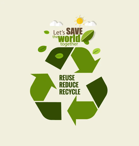 Eco Friendly. Ekologia koncepcja symbolem recyklingu. Wektor ilust — Wektor stockowy