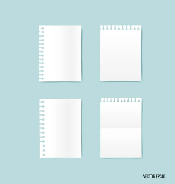 Papiers blancs vierges, prêts pour votre message. Illustrtra vectoriel — Image vectorielle