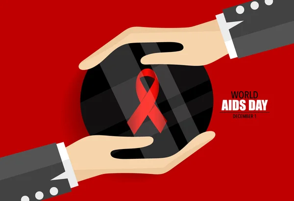 世界エイズ ・ デー。第 1 回 12 月世界エイズデー ポスター。ベクトル illus — ストックベクタ