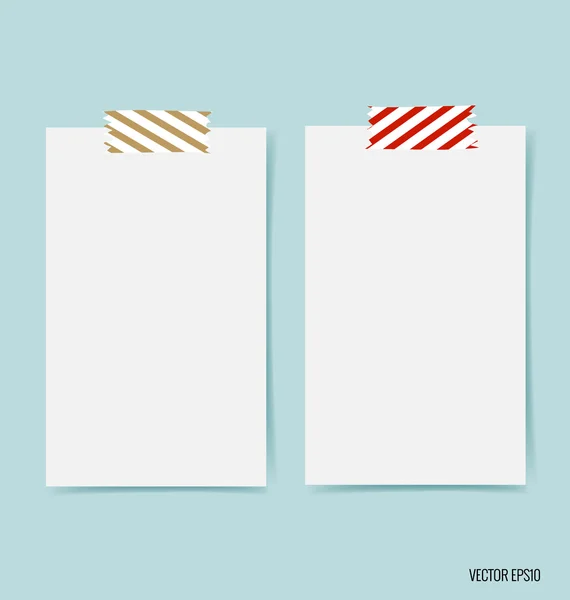 Blank white note papers, ready for your message. Vector illustra — Stock Vector