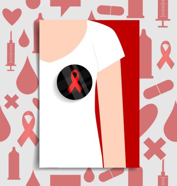 Dünya AIDS günü. 1 Aralık Dünya AIDS günü poster. Vektör illus