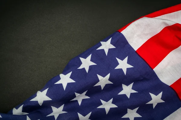 American flag on black background . — Stock Photo, Image